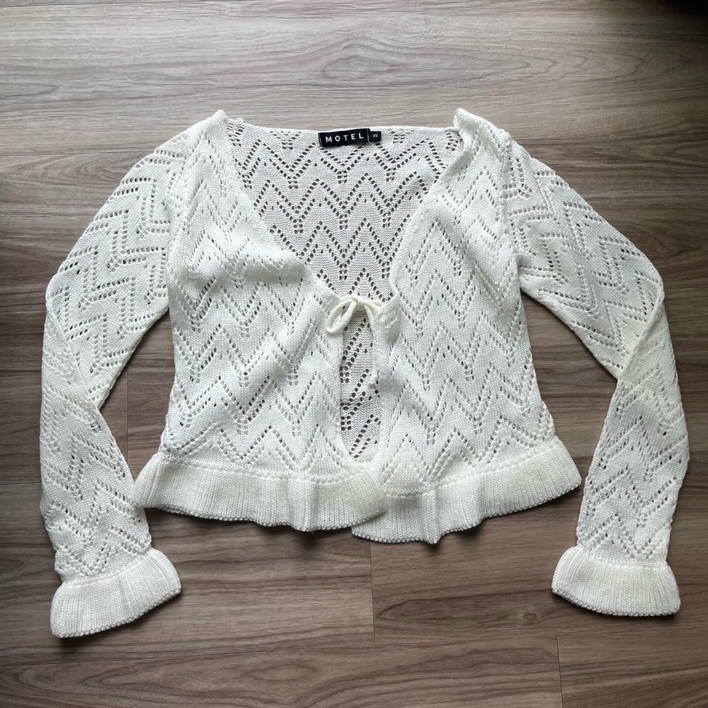 Motel Rocks White Knit Cardigan - Picture 5 of 5